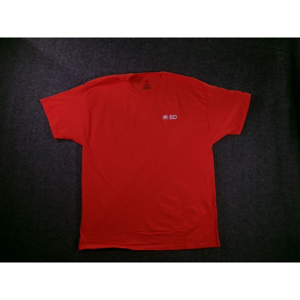 Becton Dickinson Shirt Men XL Orange BD Volunteer Logo Short Sleeve Heavyweight